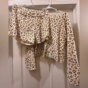 Free People Lounge Set Rain Check Cheetah Print